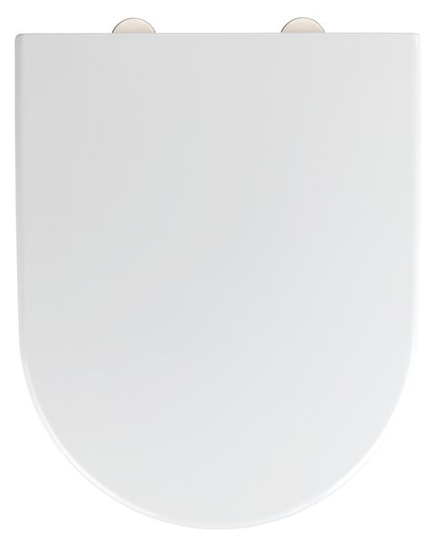 OVÁLNÉ SEDÁTKO NA WC PLAST 38X46CM FUNKCE POMALÉHO SKLÁPĚNÍ (EASY CLOSE) BÍLÉ