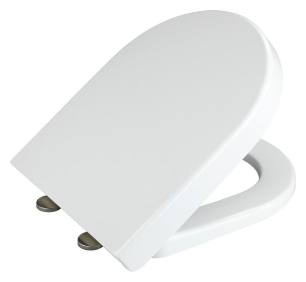 OVÁLNÉ SEDÁTKO NA WC PLAST 38X46CM FUNKCE POMALÉHO SKLÁPĚNÍ (EASY CLOSE) BÍLÉ