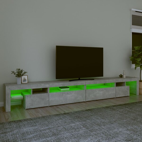 TV skříňka s LED osvětlením betonově šedá 290x36,5x40 cm 3152805