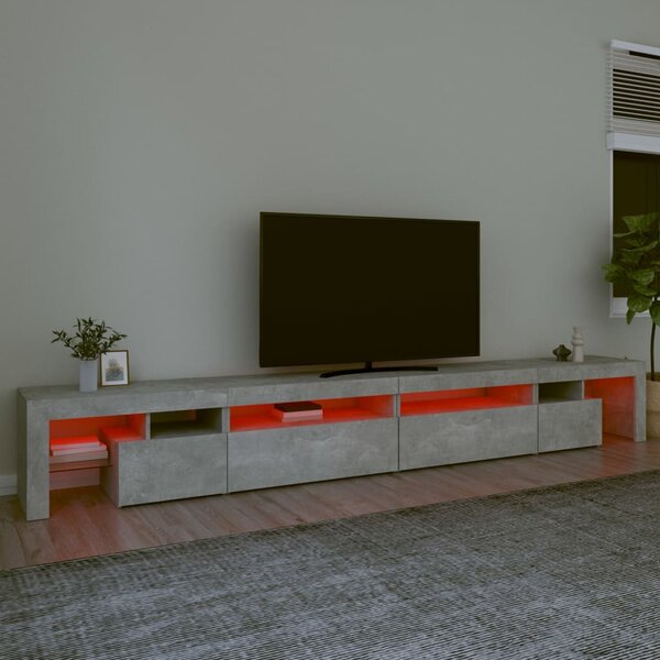 TV skříňka s LED osvětlením betonově šedá 290x36,5x40 cm 3152805