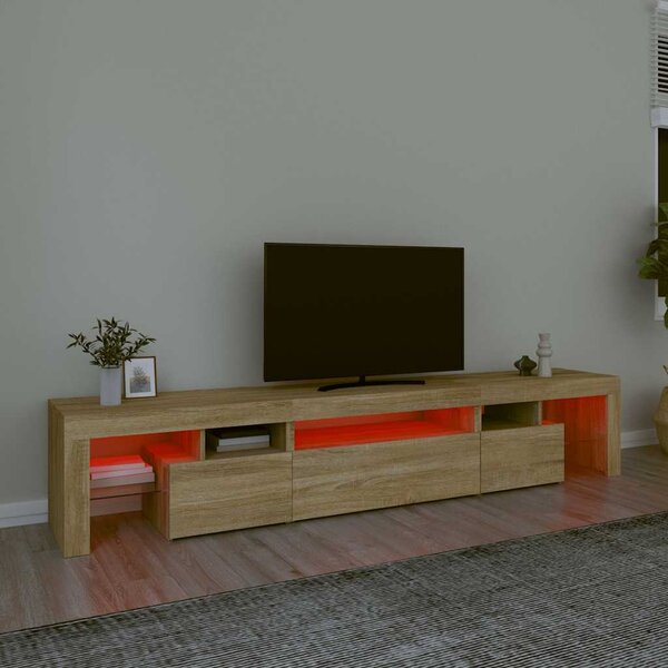 TV skříňka s LED osvětlením dub sonoma 215x36,5x40 cm 3152796