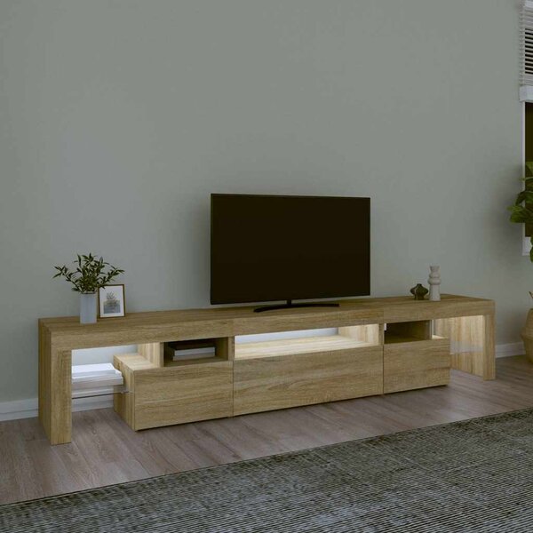 TV skříňka s LED osvětlením dub sonoma 215x36,5x40 cm 3152796