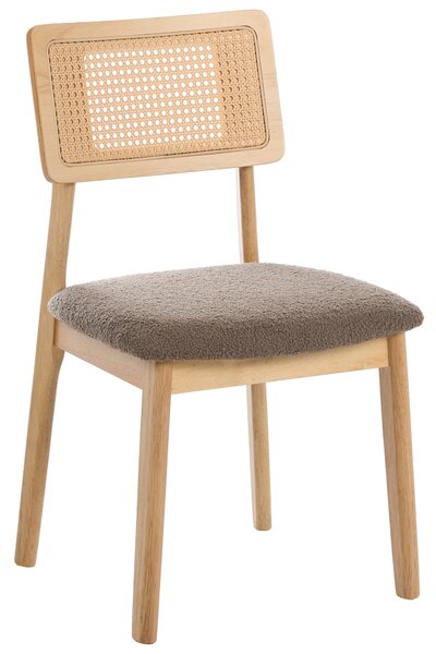 Sada 2 jídelních židlí EMBAR Dřevo Světle hnědá/Taupe