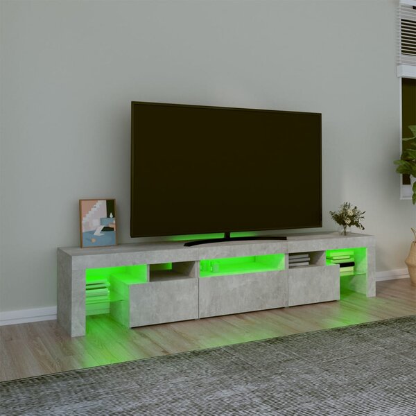 TV skříňka s LED osvětlením betonově šedá 200x36,5x40 cm 3152813