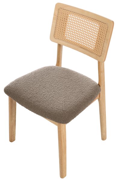 Sada 2 jídelních židlí EMBAR Dřevo Světle hnědá/Taupe