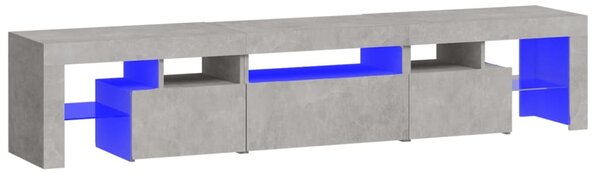 TV skříňka s LED osvětlením betonově šedá 200x36,5x40 cm 3152813