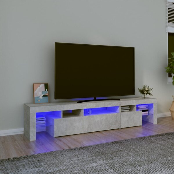 TV skříňka s LED osvětlením betonově šedá 200x36,5x40 cm 3152813