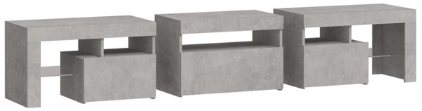 TV skříňka s LED osvětlením betonově šedá 200x36,5x40 cm 3152813