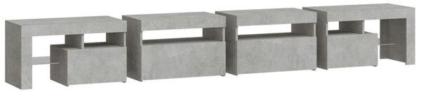 TV skříňka s LED osvětlením betonově šedá 260x36,5x40 cm 3152821