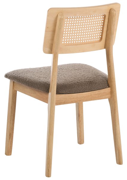 Sada 2 jídelních židlí EMBAR Dřevo Světle hnědá/Taupe