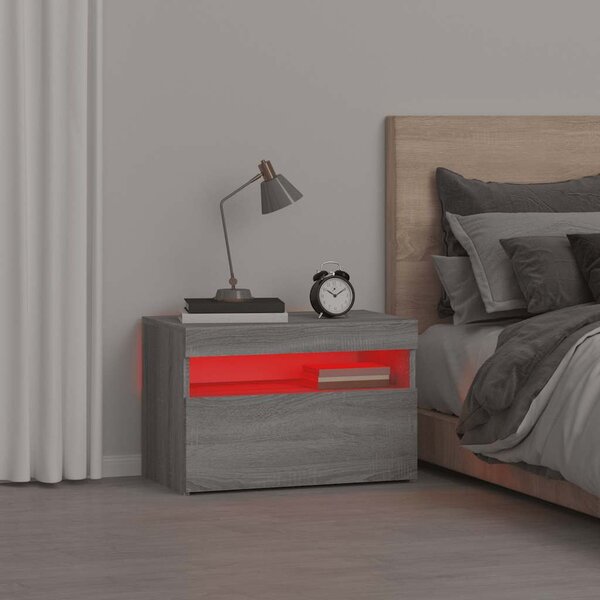 Noční stolek s LED osvětlením šedý sonoma 60 x 35 x 40 cm 3152828