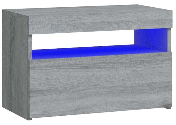 Noční stolek s LED osvětlením šedý sonoma 60 x 35 x 40 cm 3152828