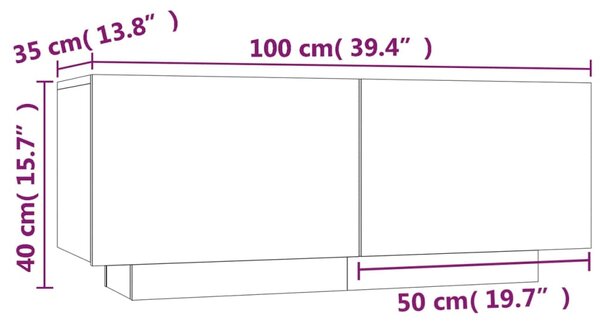 Noční stolek kouřový dub 100 x 35 x 40 cm kompozitní dřevo 3152832