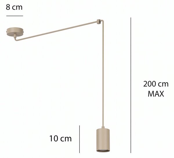 Závěsné svítidlo TRAKER 1 – moka, 1× GU10, šířka 8 cm