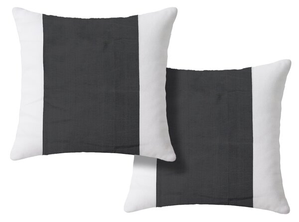 Sada 2 ks dekoračních povlaků na polštář TIRLAN 45x45 cm, šedo-bílá