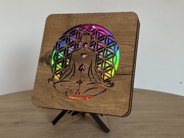 "Čakry" lampa 19x19cm provedení povrchu: dub