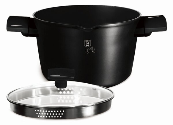Kastrol s poklicí a titanovým povrchem a poklicí 24 cm Matte Black Collection
