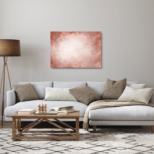 Skleněný obraz - Růžová mandala (70x50 cm)
