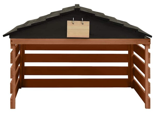 Garáž na robotickou sekačku černohnědá 78x74x54 cm jedlové dřevo 315301