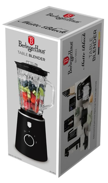 Stolní mixér se skleněnou nádobou 1,5 L 1000 W Matte Black Collection