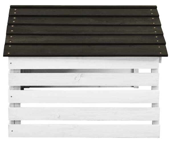 Garáž na robotickou sekačku černobílá 78x74x54 cm jedlové dřevo 315300