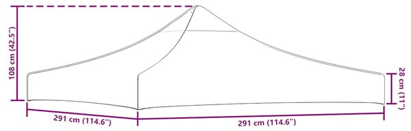 Střecha k party stanu 3 x 3 m žlutá 270 g/m² 315326