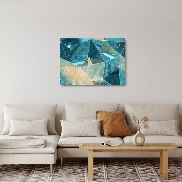 Skleněný obraz - Tyrkysová abstrakce (70x50 cm)