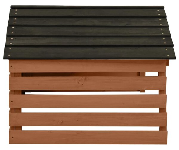 Garáž na robotickou sekačku černohnědá 78x74x54 cm jedlové dřevo 315301