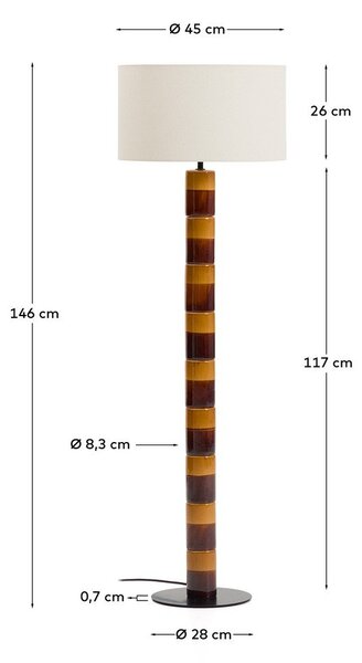 Stojací lampa s textilním stínidlem (výška 146 cm) Mavran – Kave Home