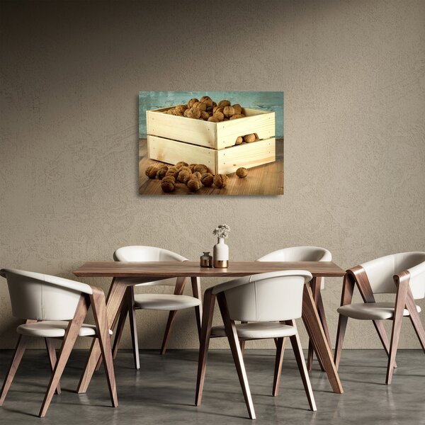 Skleněný obraz - Podzimní zátiší s ořechy (70x50 cm)