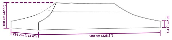 Střecha k party stanu 6 x 3 m cihlová 270 g/m² 315333