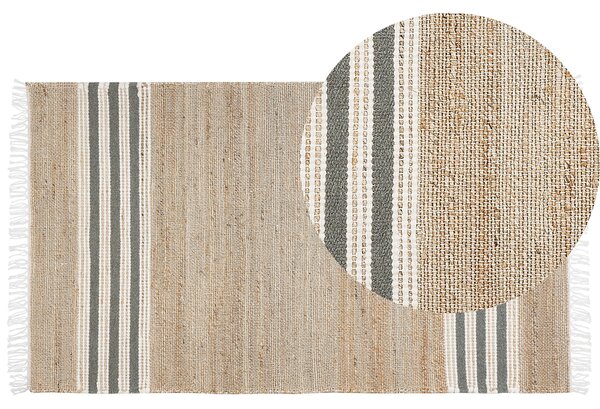 Jutový koberec 80 x 150 cm béžový/šedý MIRZA