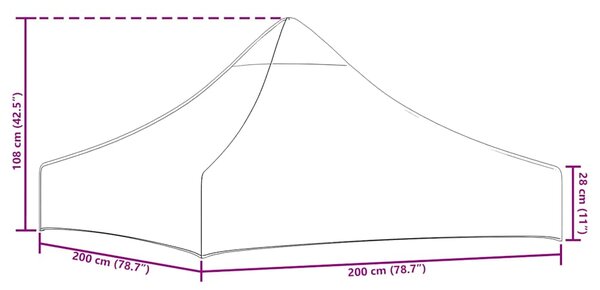 Střecha k party stanu 2 x 2 m oranžová 270 g/m² 315342