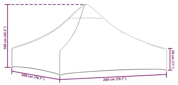 Střecha k party stanu 2 x 2 m zelená 270 g/m² 315341
