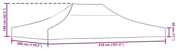 Střecha k party stanu 4 x 3 m cihlová 270 g/m² 315359