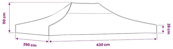 Střecha k party stanu 4,5 x 3 m bílá 270 g/m² 315365