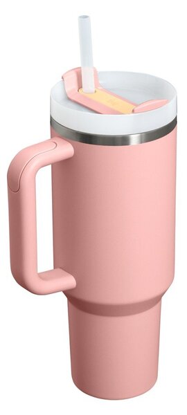 Broskvová termoska s brčkem z nerezové oceli 1,18 l Quencher H2.O FlowState™ Tumbler Peach Rose – Stanley