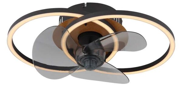 Globo 03661 KAREN - Stropní LED ventilátor v imitaci dřeva, dálkové ovládání, LED 24W, 2700-6500K (Stmívatelný stropní ventilátor s dálkovým ovladačem)