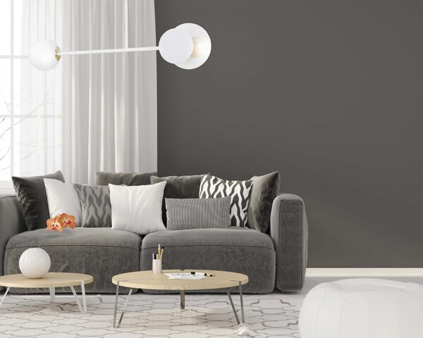 Stropní svítidlo MINERVA 2 – celobílé, sklo, 2× E27, šířka 80 cm