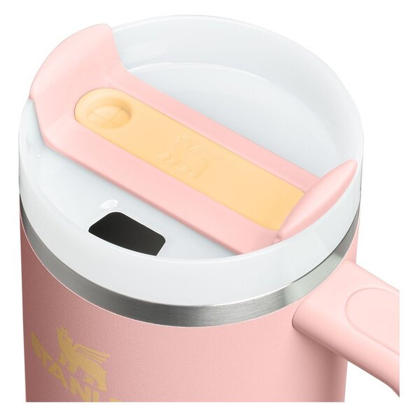 Broskvová termoska s brčkem z nerezové oceli 890 ml Quencher H2.O FlowState™ Tumbler Peach Rose – Stanley