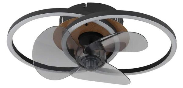 Globo 03661 KAREN - Stropní LED ventilátor v imitaci dřeva, dálkové ovládání, LED 24W, 2700-6500K (Stmívatelný stropní ventilátor s dálkovým ovladačem)