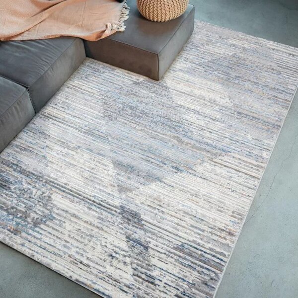 Makro Abra Moderní kusový koberec PORTLAND G501B bílý modrý Rozměr: 120x170 cm