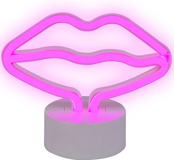 Neonový LED nápis Rty FLORA Růžová