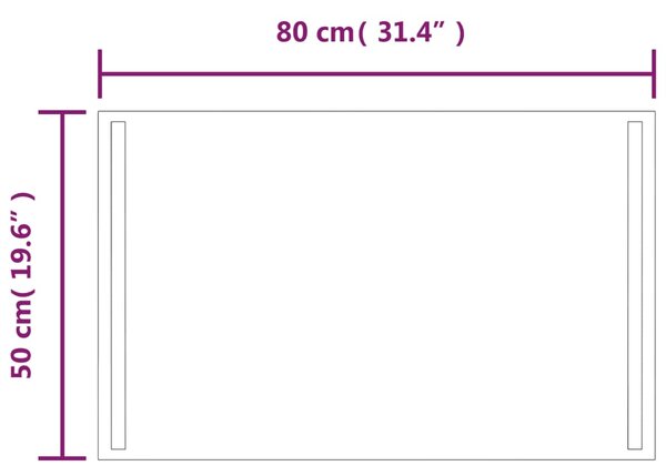 Koupelnové zrcadlo s LED osvětlením 50x80 cm 3154065