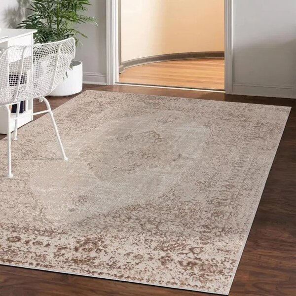 Makro Abra Moderní kusový koberec PORTLAND D173E Klasický hnědý bílý Rozměr: 80x150 cm