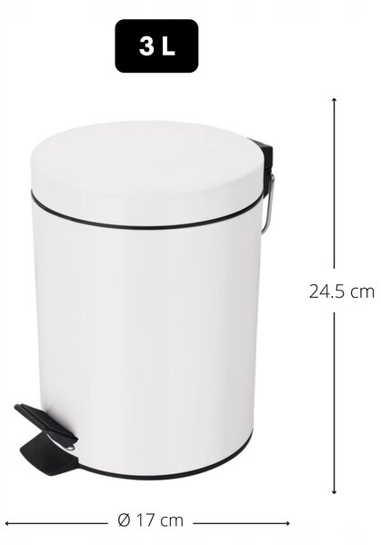Odpadkový koš Spirella 3 l bílý