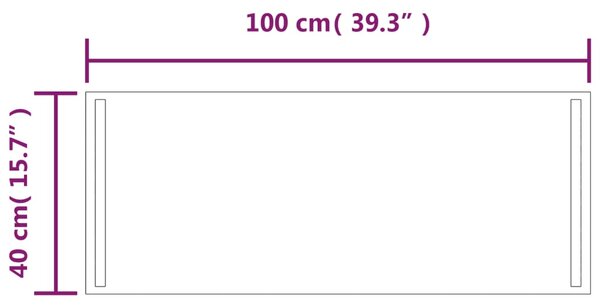 Koupelnové zrcadlo s LED osvětlením 40x100 cm 3154070