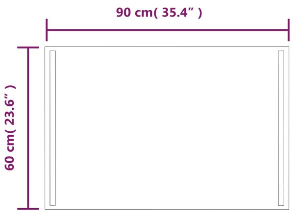 Koupelnové zrcadlo s LED osvětlením 60x90 cm 3154069