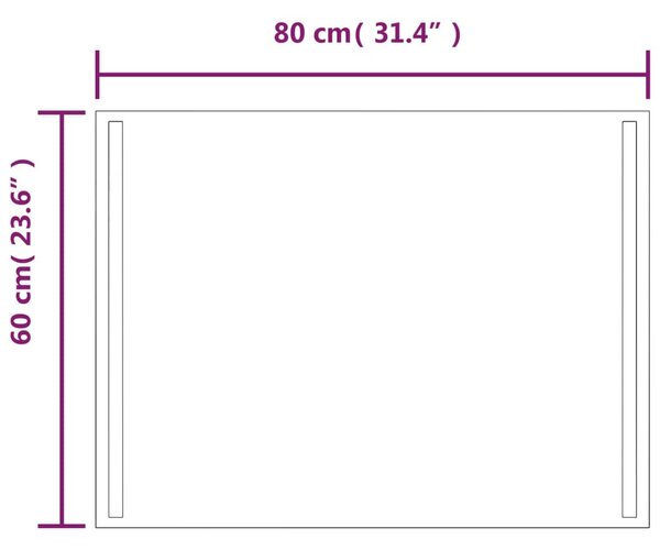 Koupelnové zrcadlo s LED osvětlením 60 x 80 cm 3154066