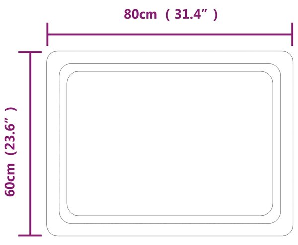 Koupelnové zrcadlo s LED osvětlením 60 x 80 cm 3154096
